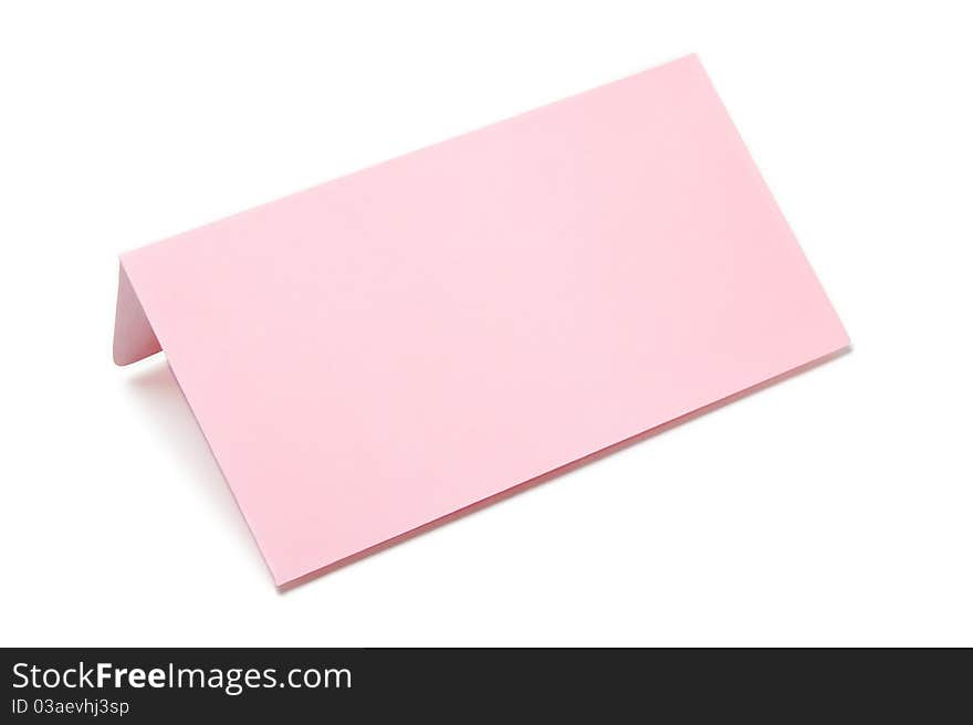 Pink empty envelope isolated on white background.