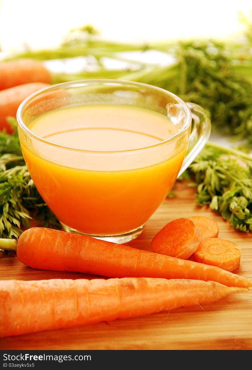 Fresh carrot juice