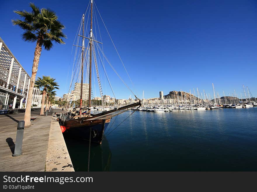 The port and fortress of Alicante