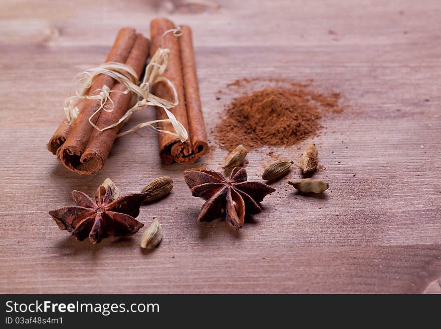 Cinnamon, anise, cardamom