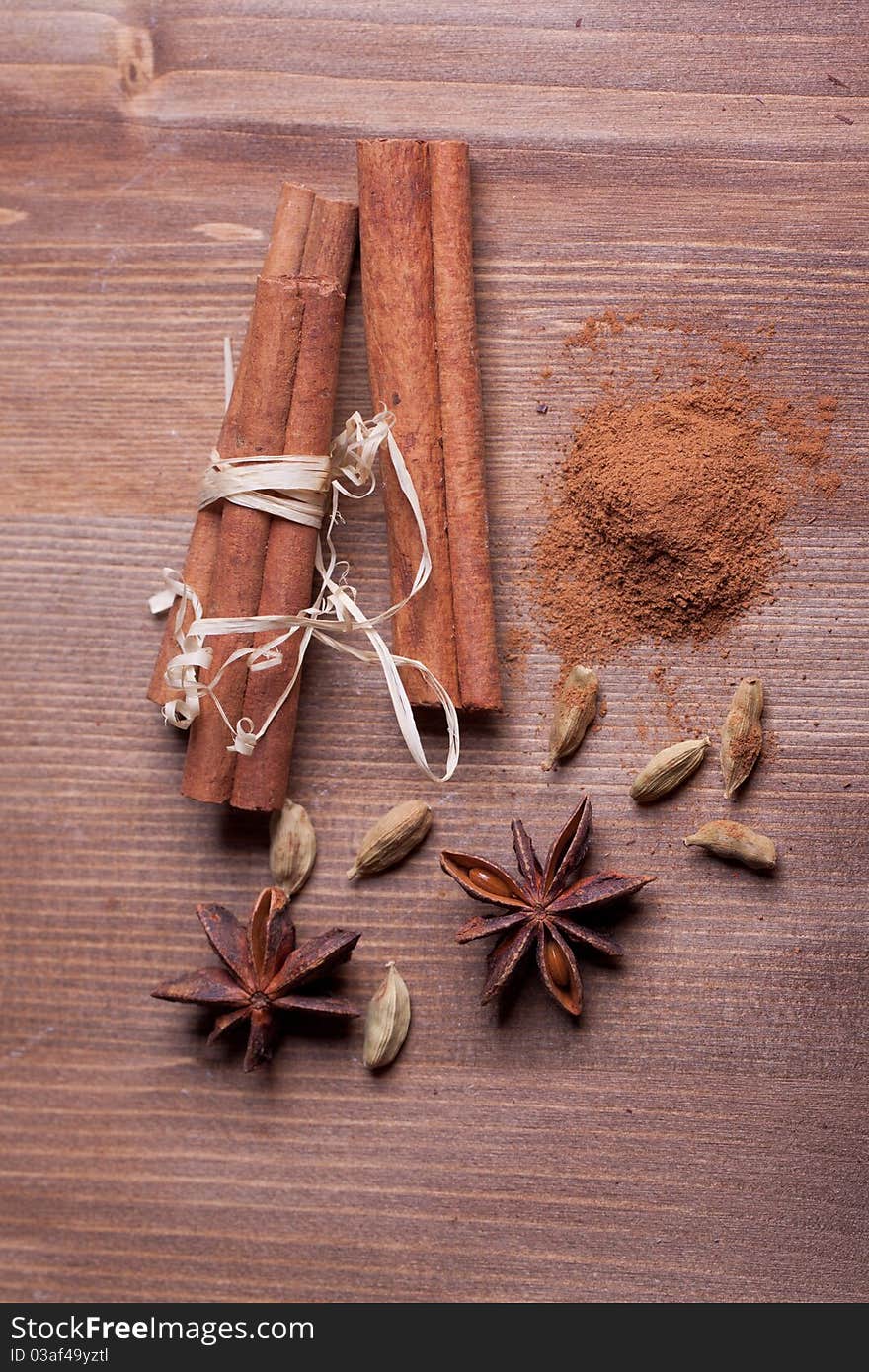 Cinnamon, anise, cardamom