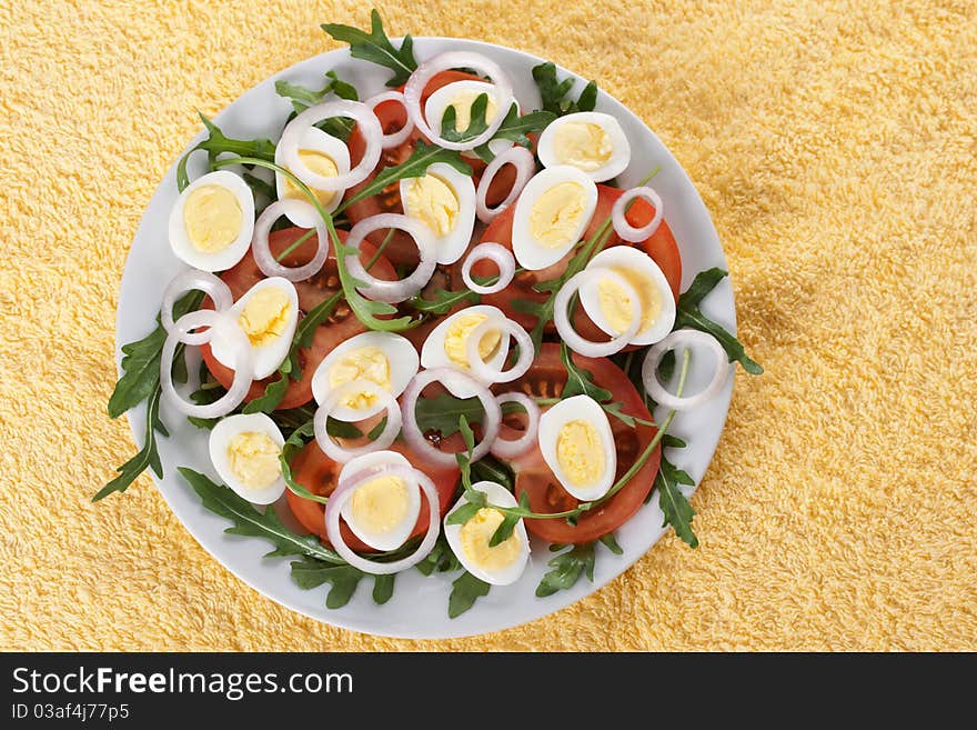 Healthy salad with eggs