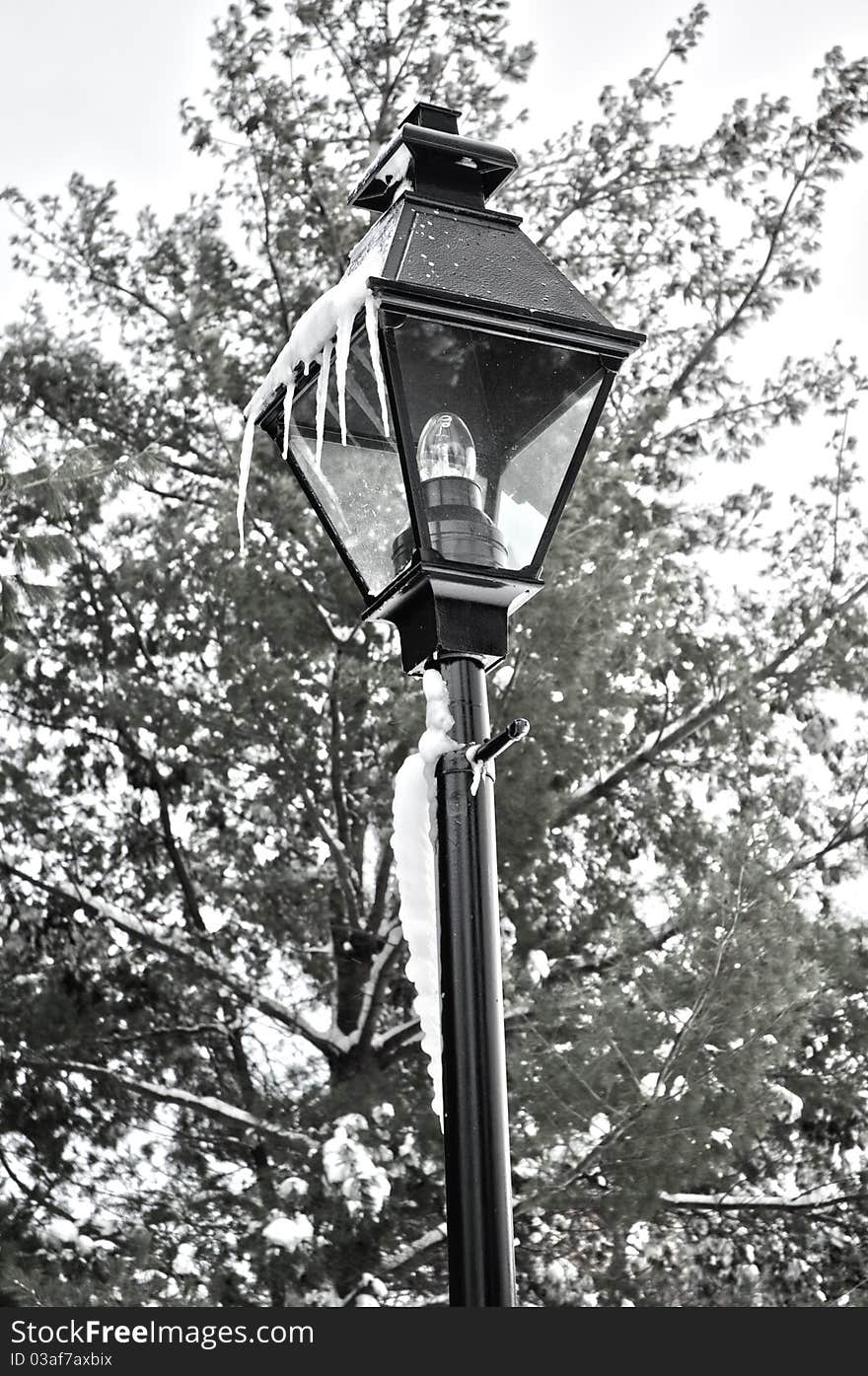 This lantern was the perfect spot to grow icicles. This lantern was the perfect spot to grow icicles.