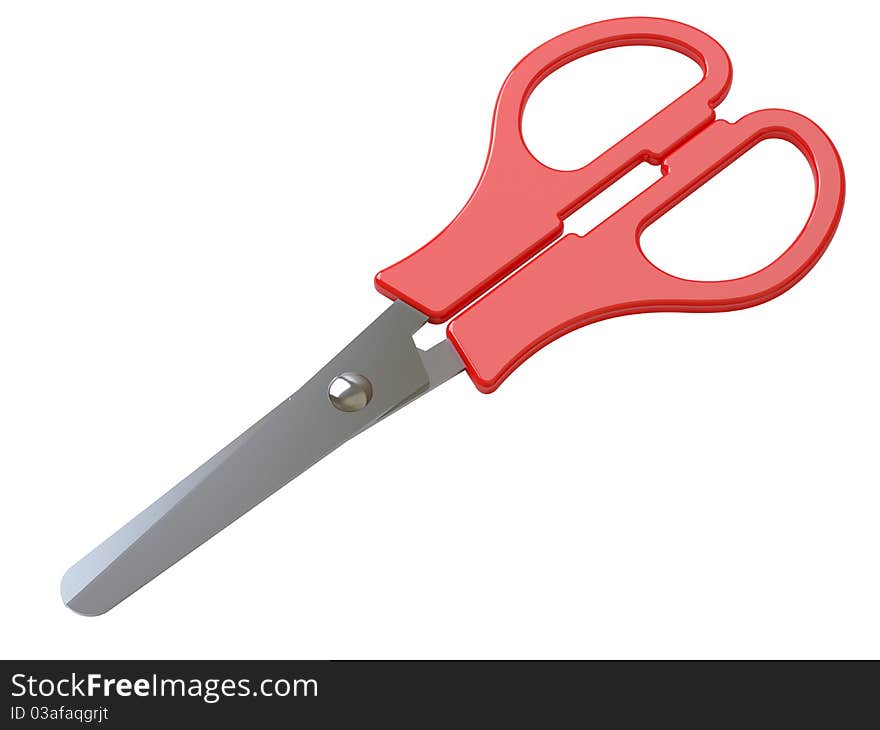 3d scissors on white surface