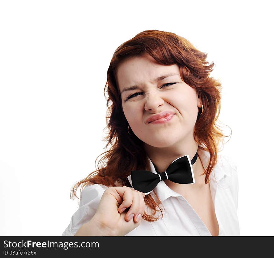 An image of a nice young woman with a butterfly. An image of a nice young woman with a butterfly