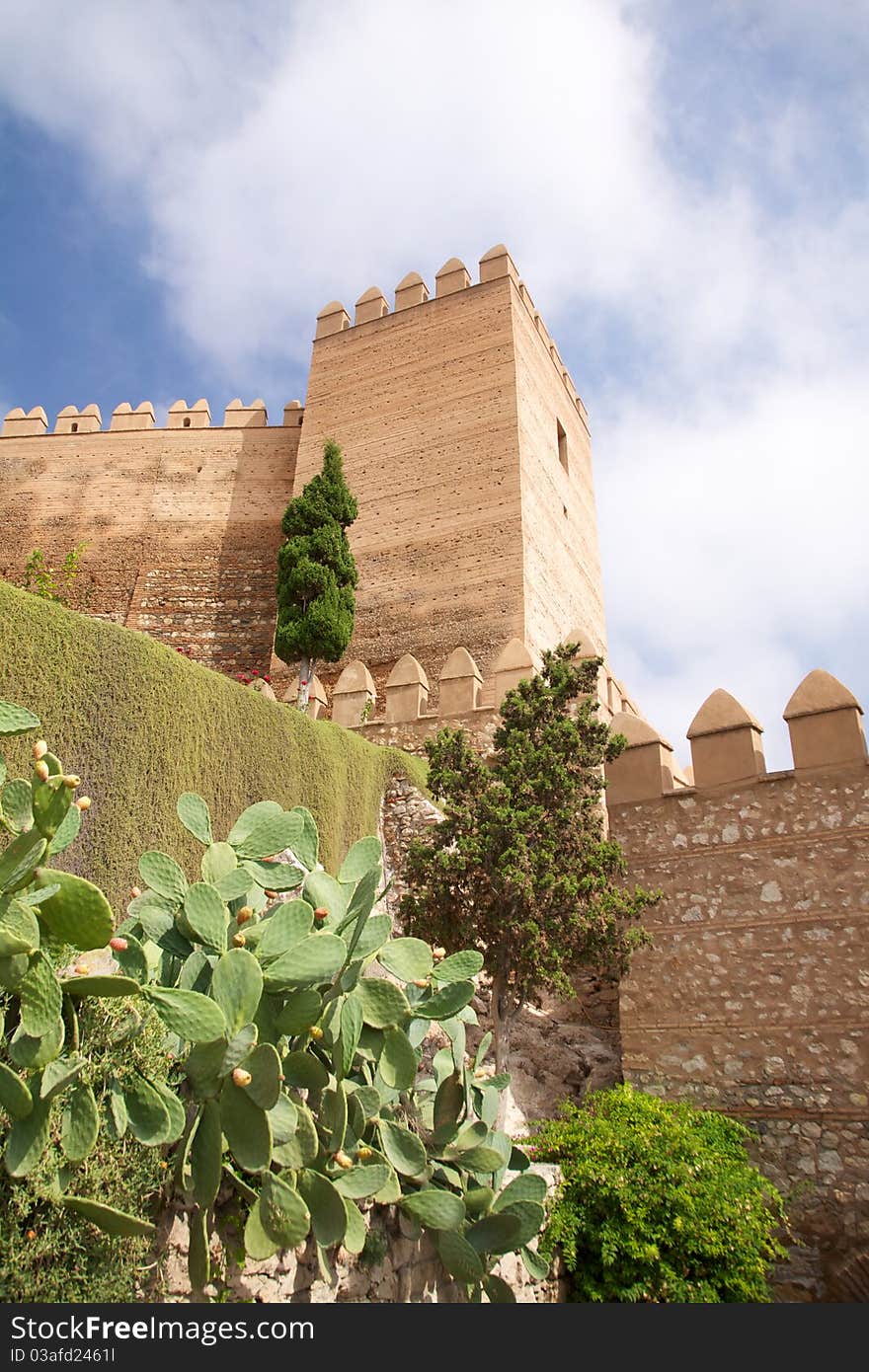 Fortification Tower At Almeria Castle