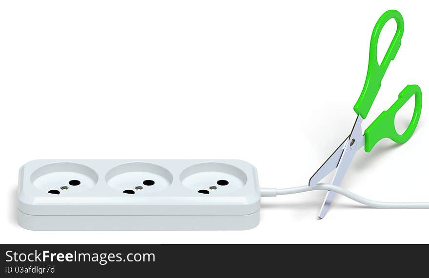 Electrical socket on white surface