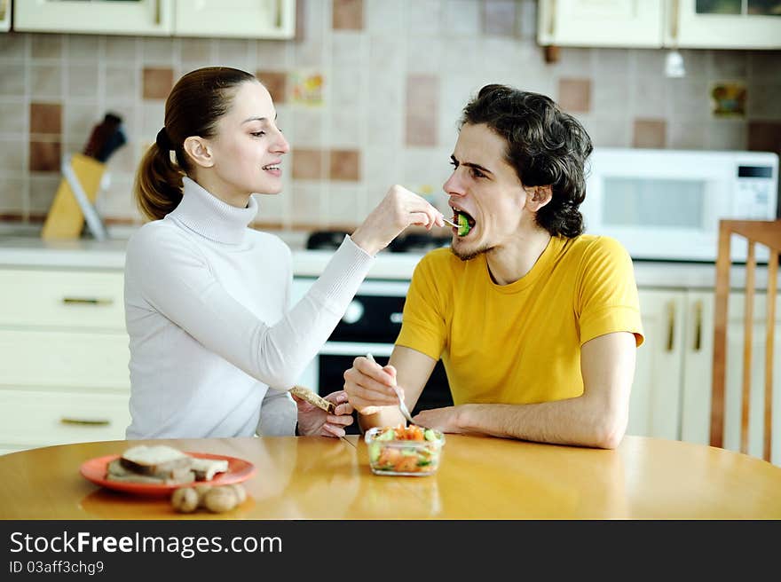 Couple At Kitchen