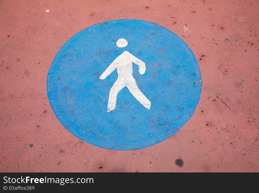 Pedestrian paint ground sign