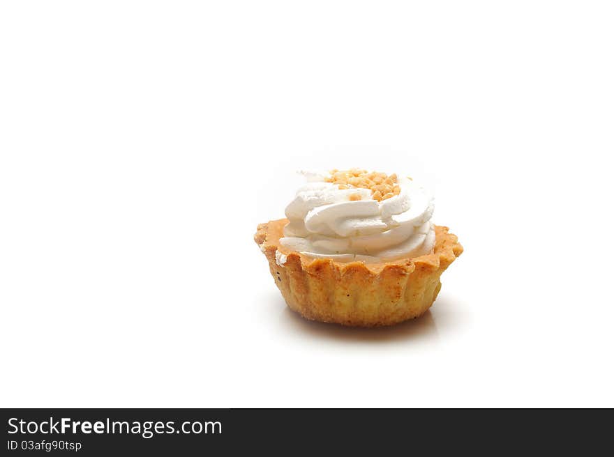 Fresh cream cupcake isolated