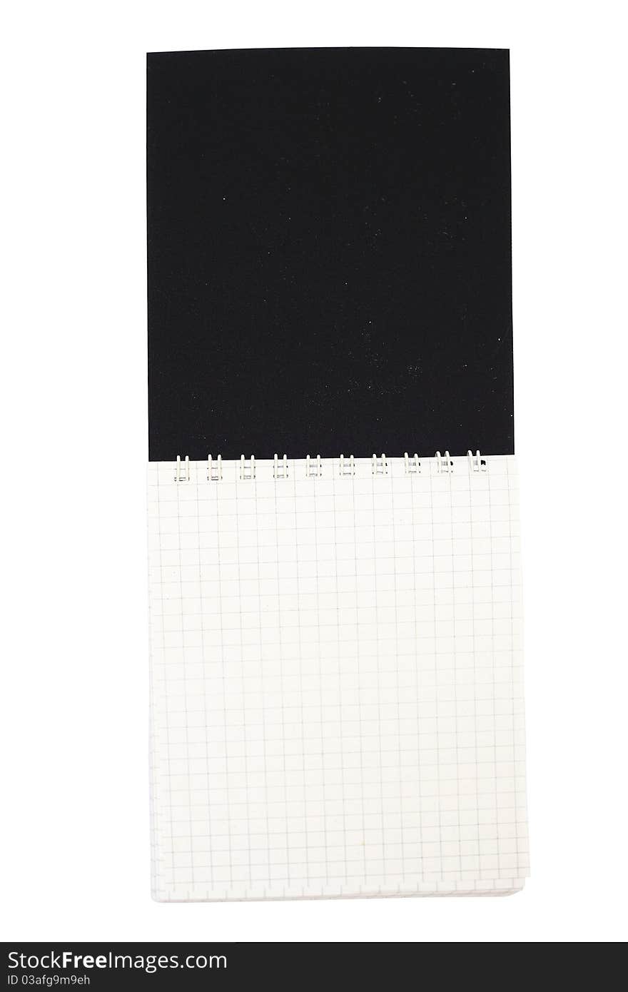 An image of open notebook on white background