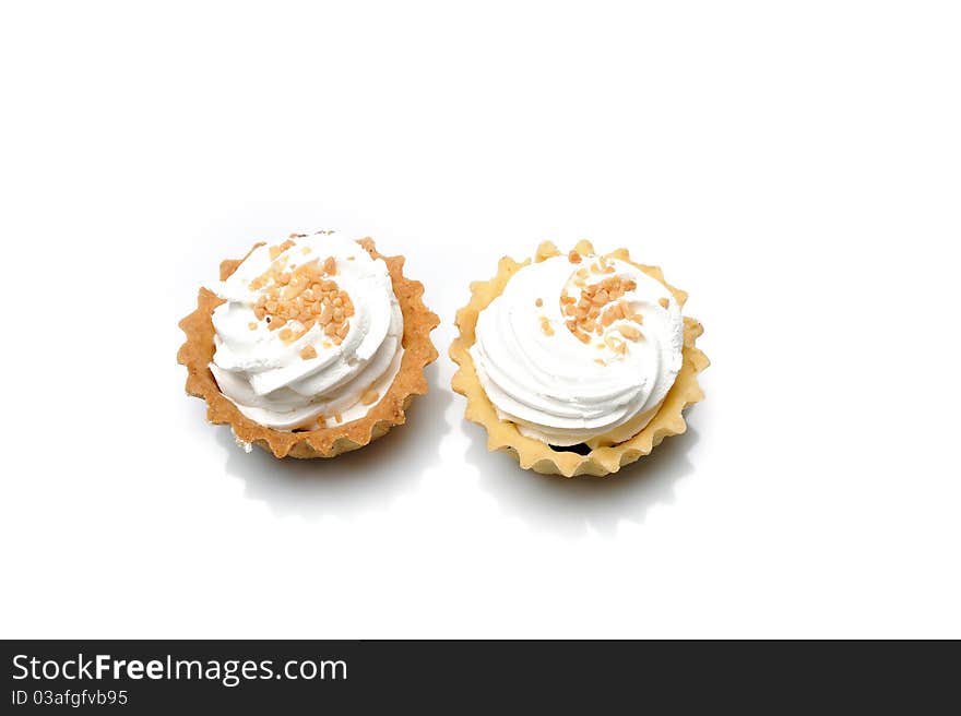 Fresh cream cupcake isolated