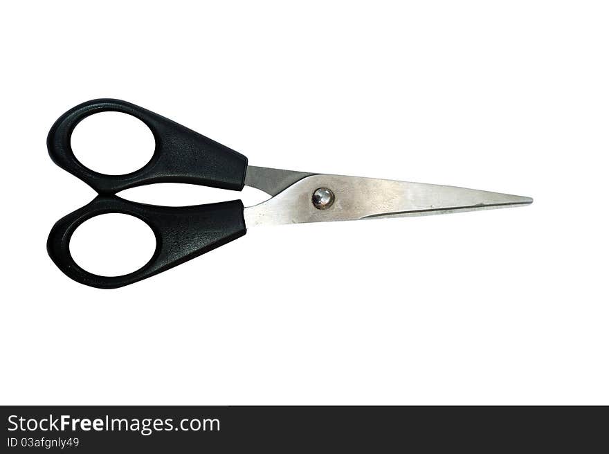 Black handled scissors