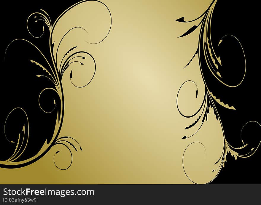 Golden floral background