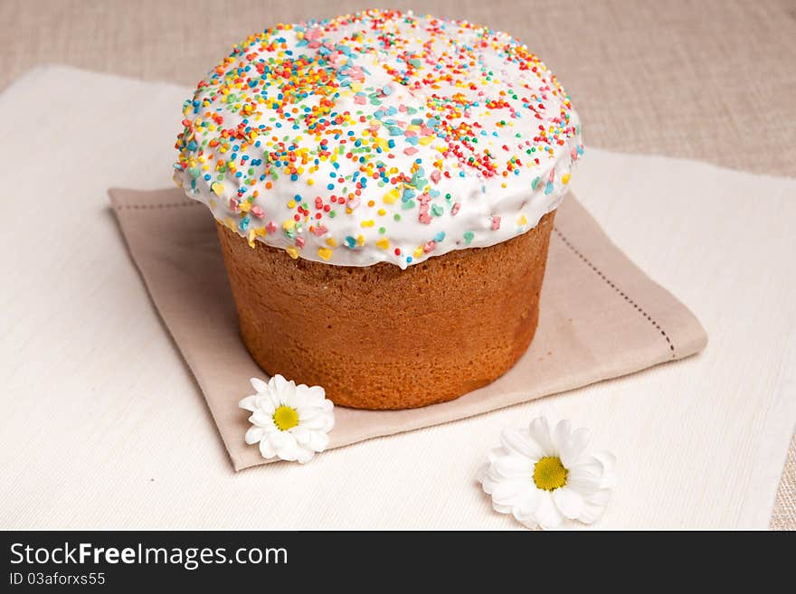 Easter cake and many white flowers