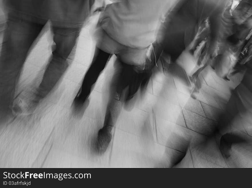 An energetic shot of commuters travelling through the Ginza district of Tokyo. An energetic shot of commuters travelling through the Ginza district of Tokyo