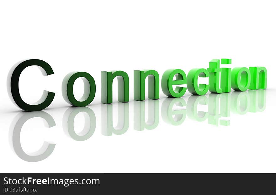 Digital illustration of connection in 3d on white background