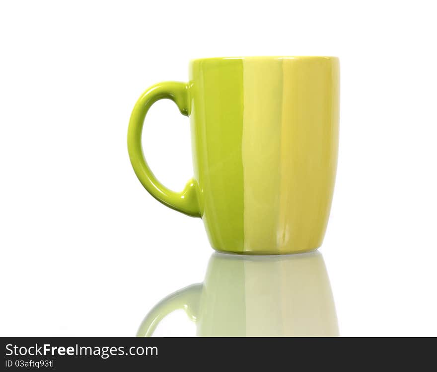 Red tea cup over white background. Red tea cup over white background