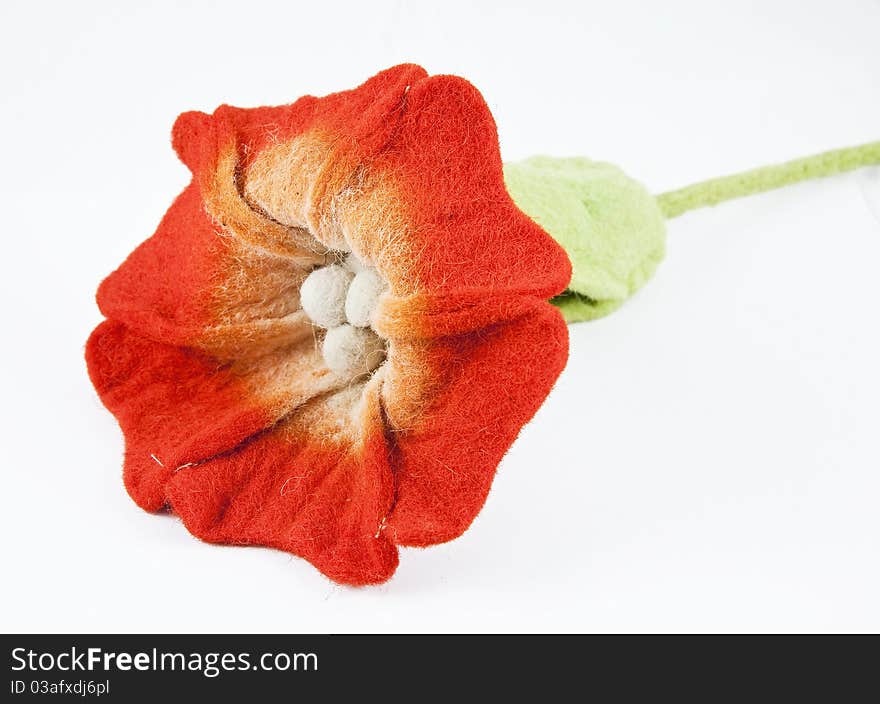 Beautiful artificial flower made of fleece like fabric. Beautiful artificial flower made of fleece like fabric