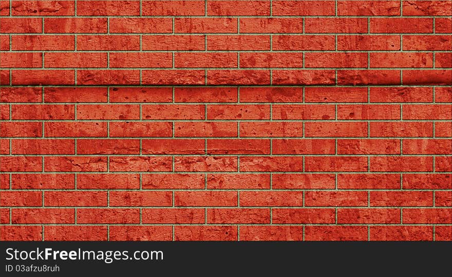 Old red brick wall background