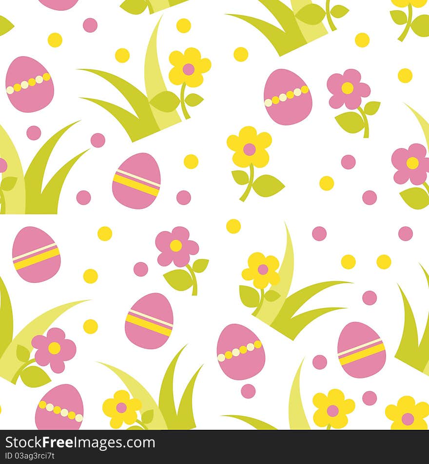 Easter backgrounds with flowers and eggs