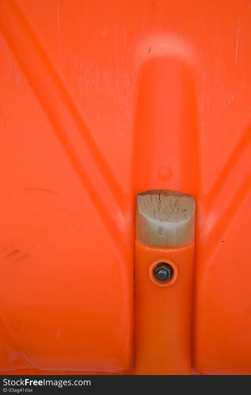 Construction of orange snow thrower