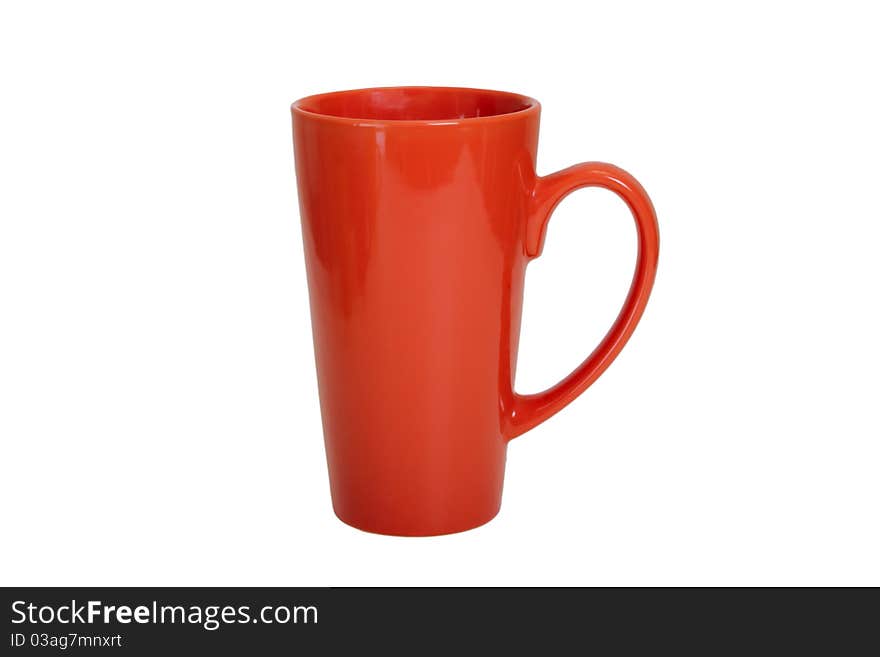 Red cup are isolated on a white background