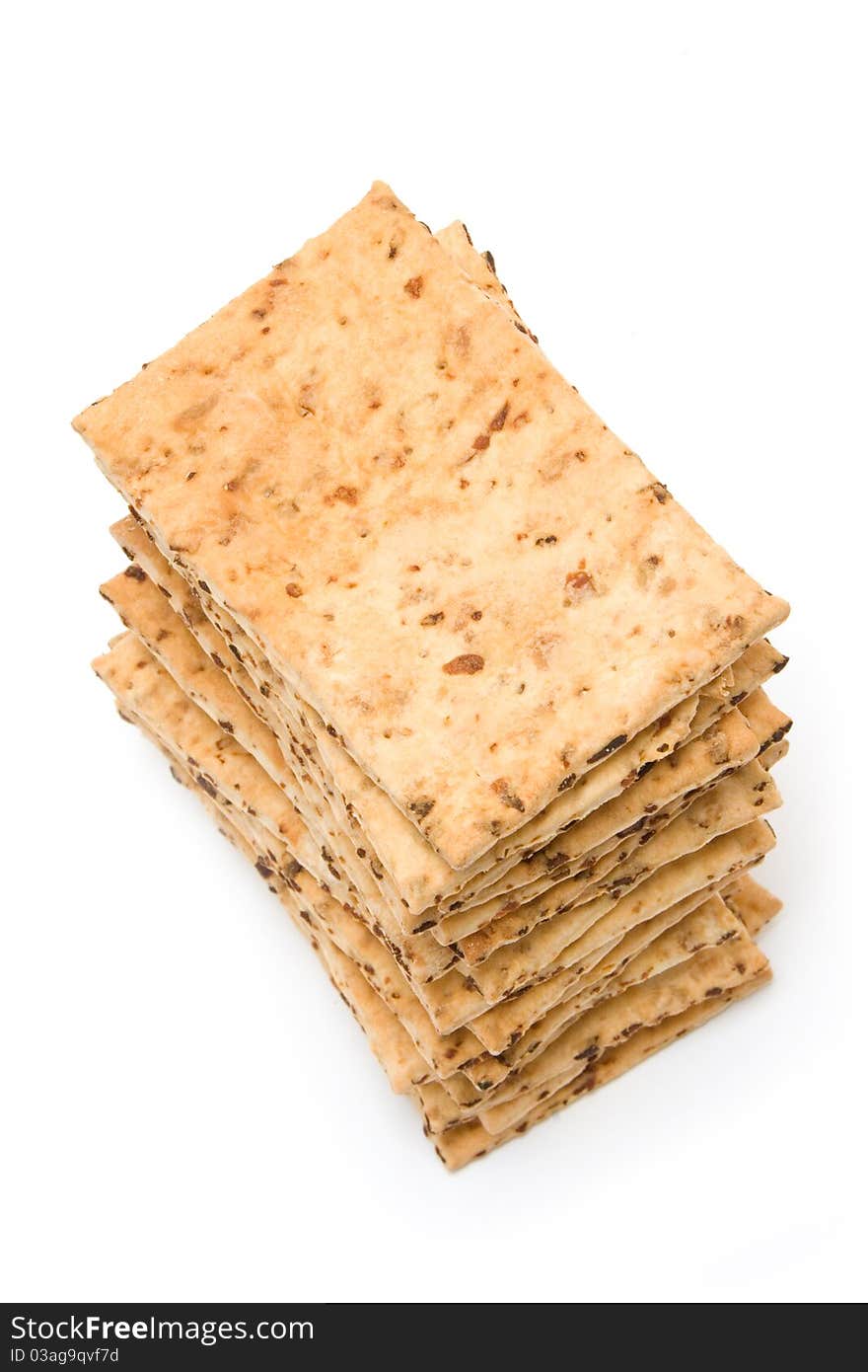 Crispbreads isolated on a white background.