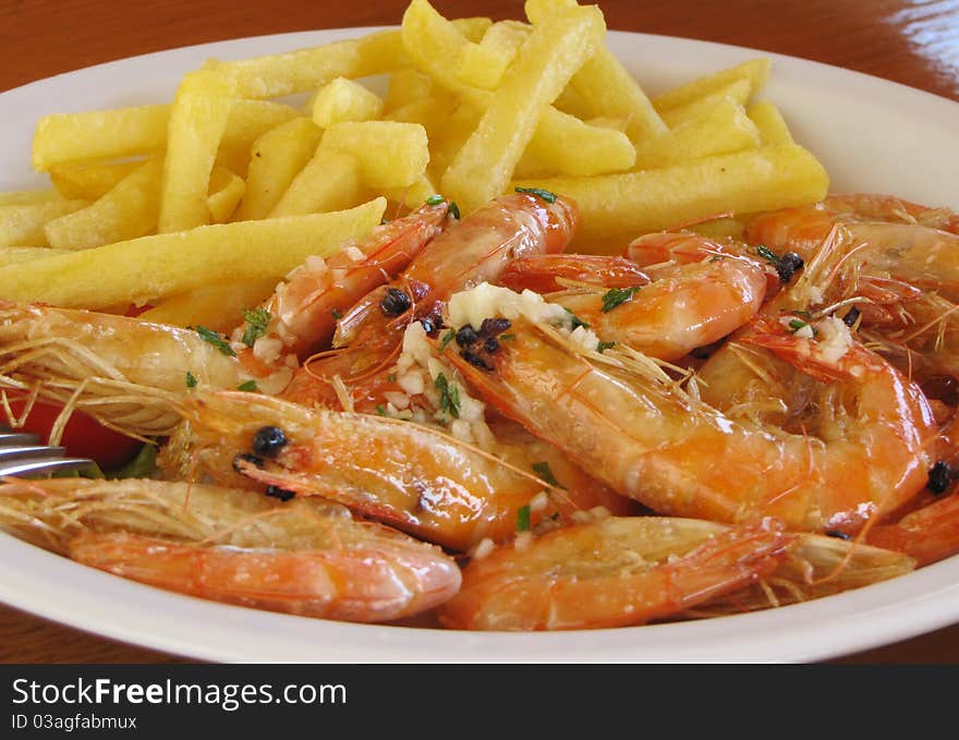 Shrimps and potato free