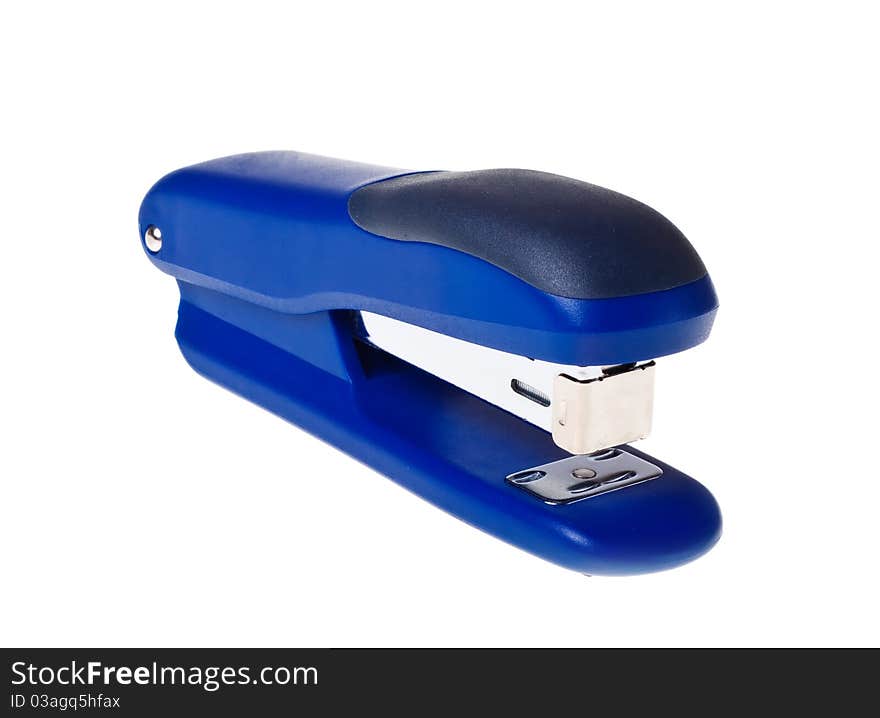 Blue stapler (isolated).