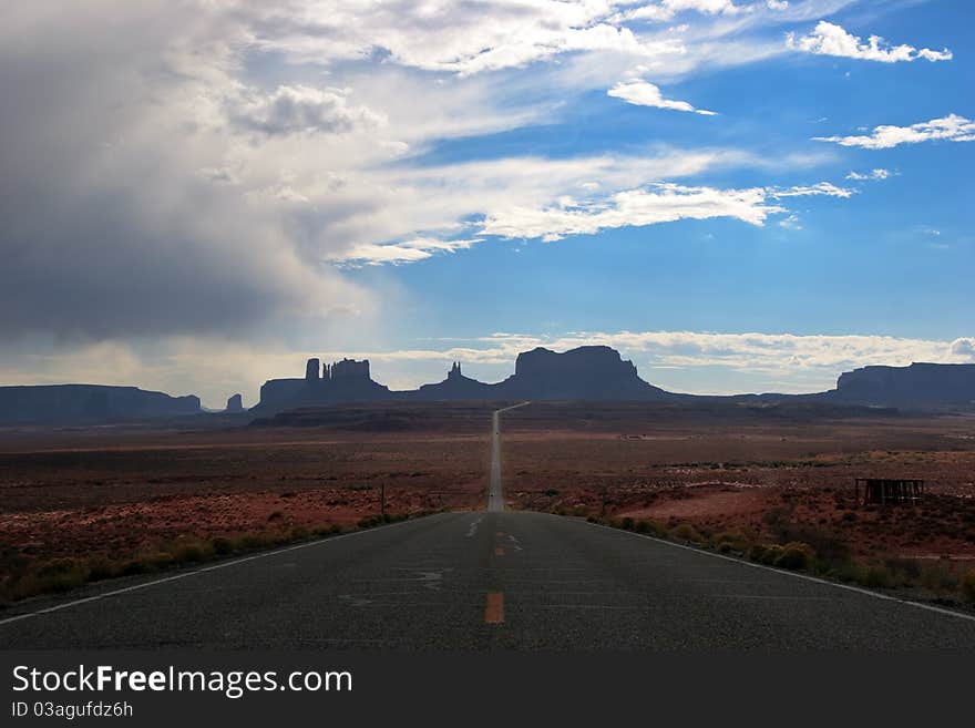 Scenic road to Monument Valley