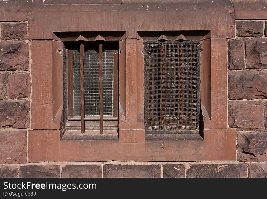 Stone wall texture with windows