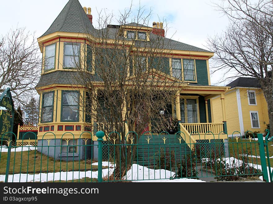 Old Victorian House in the town of Harbour Grace in winter. Old Victorian House in the town of Harbour Grace in winter