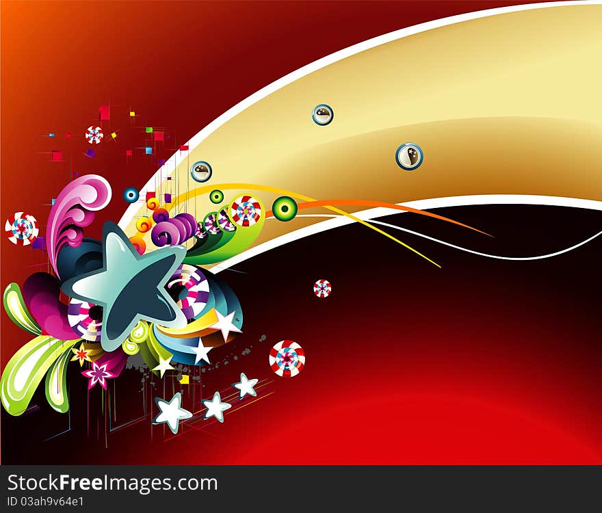 Background abstract design and stars illustration. Background abstract design and stars illustration