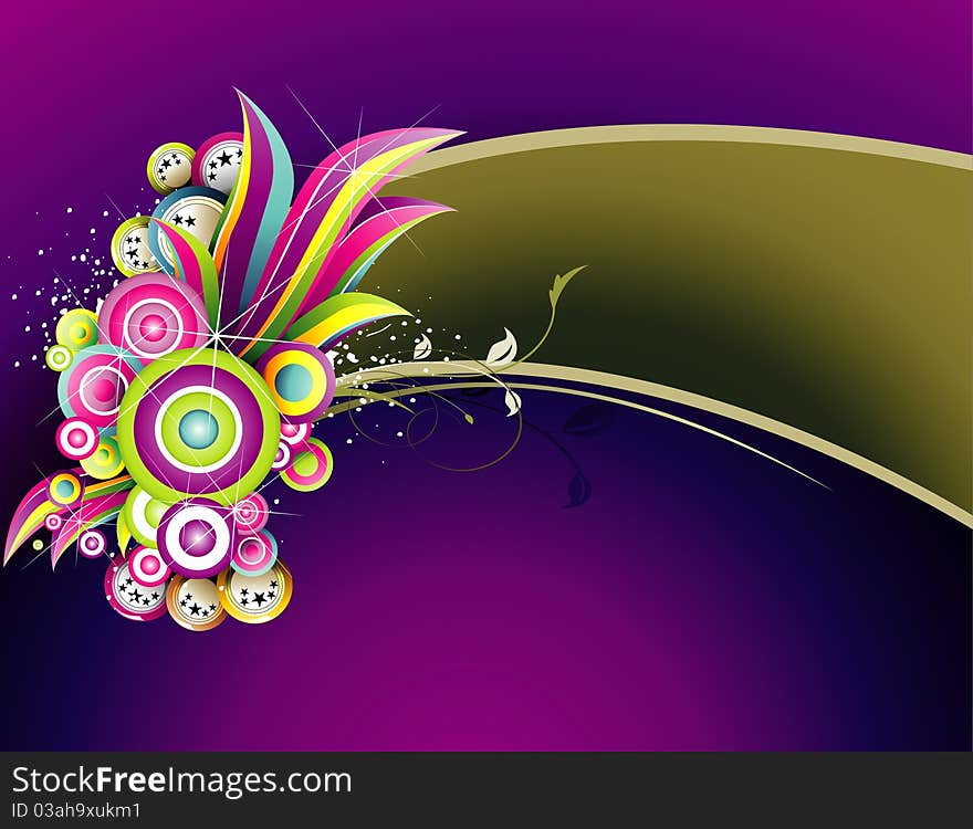 Background abstract design and circles illustration. Background abstract design and circles illustration