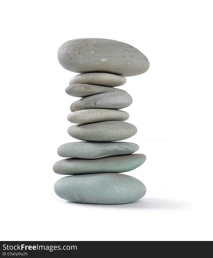 Balancing nature stones isolated on a white. Balancing nature stones isolated on a white