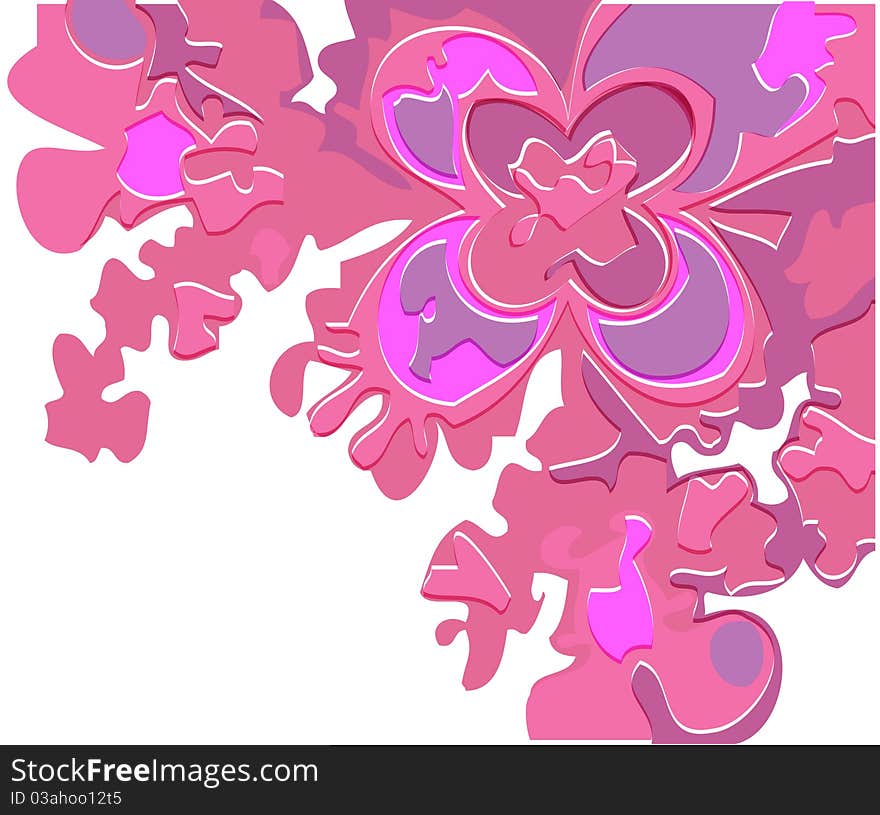 Lilac Abstract flower white background