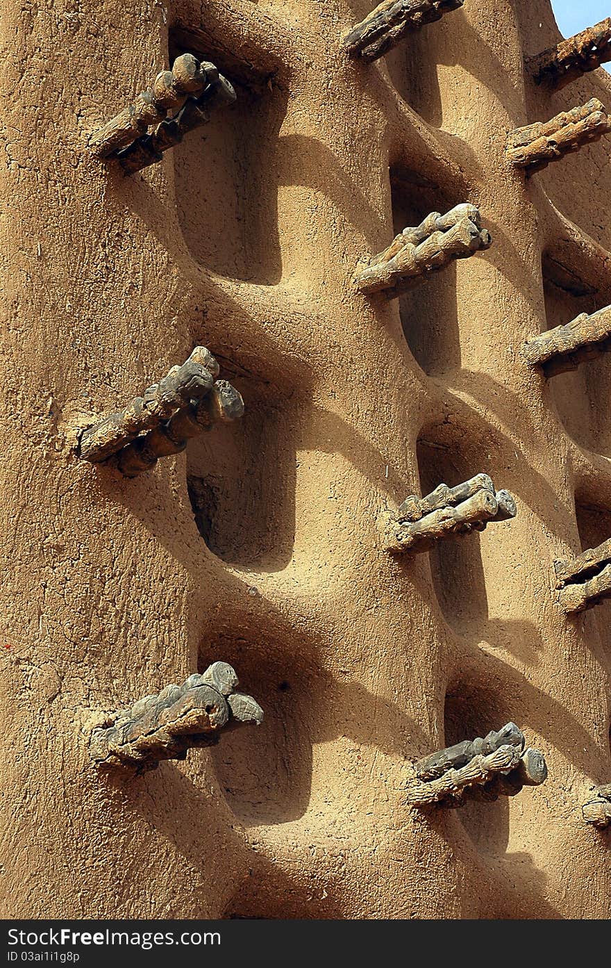 Side wall of a Dogon mud mosque