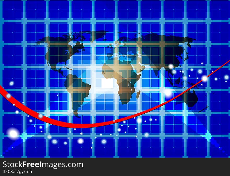 World Map Network Background