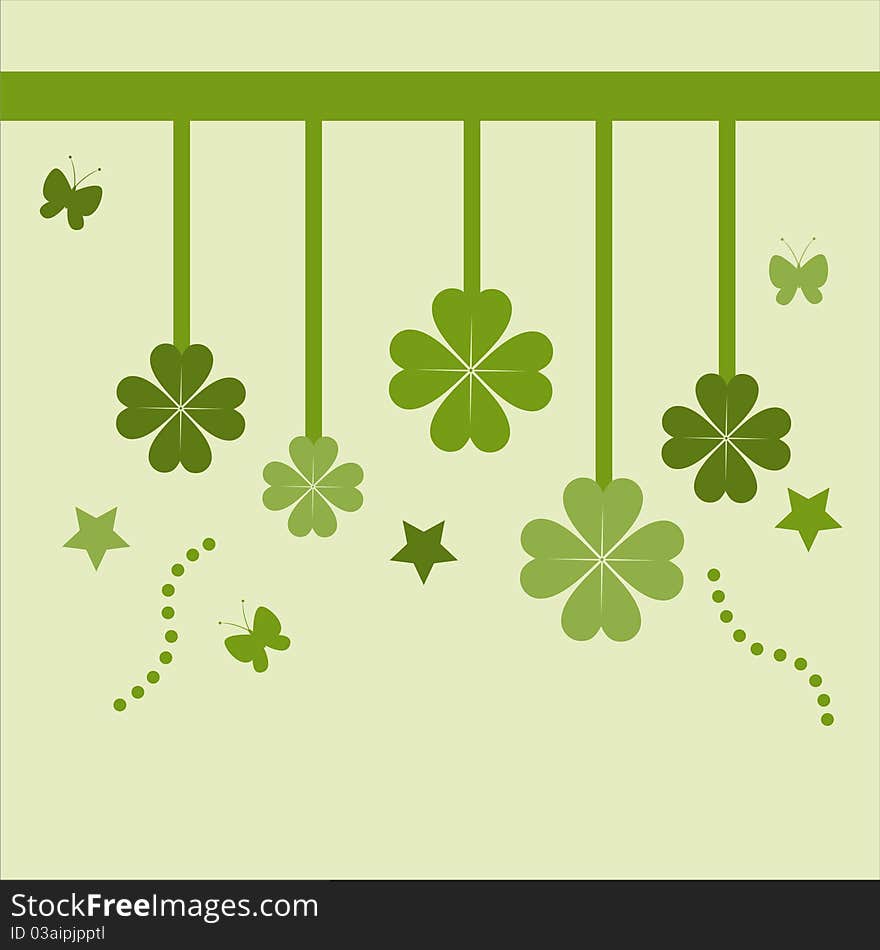 Cute st. patrick's day card with clovers