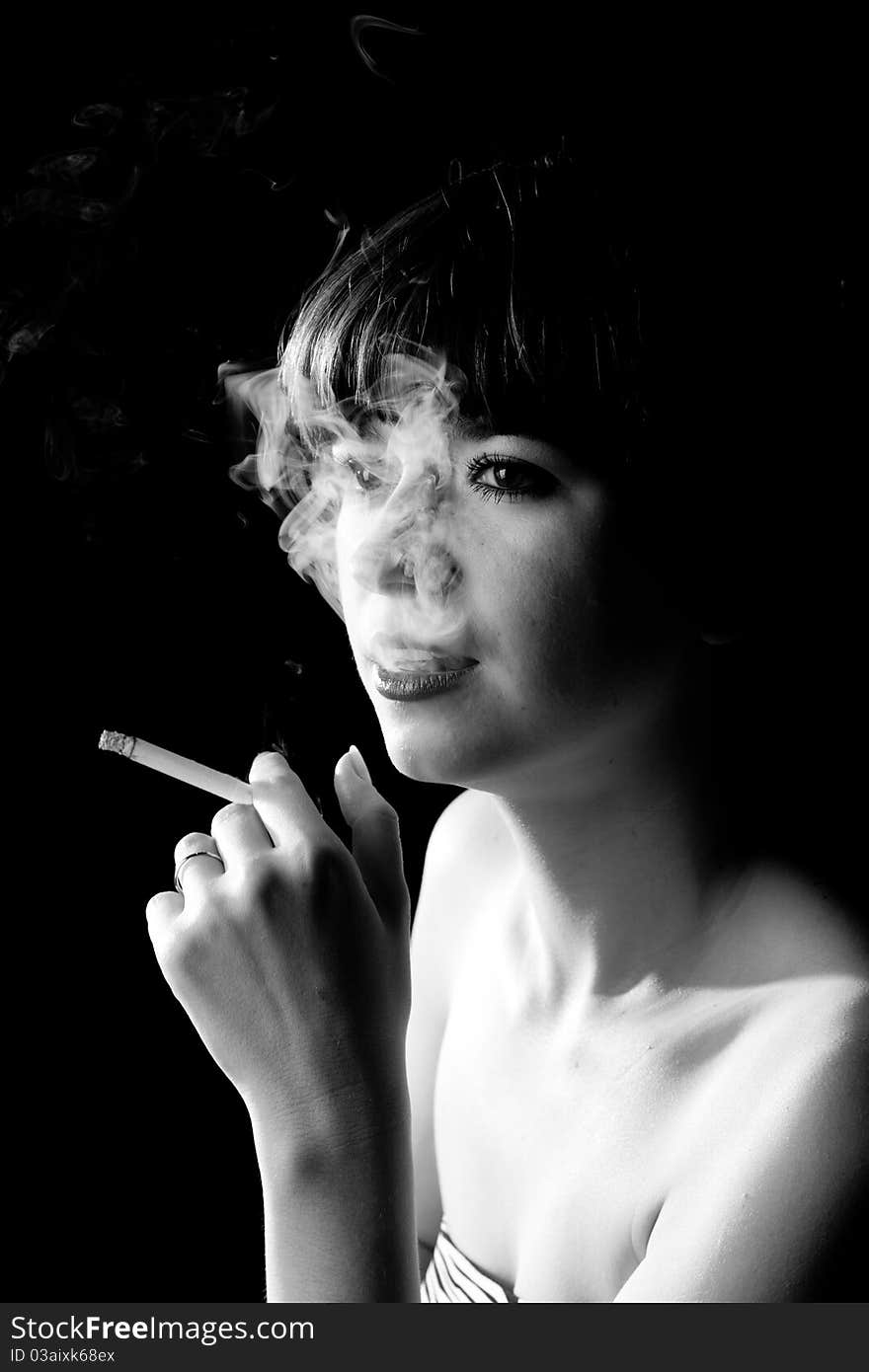 A girl with a cigarette