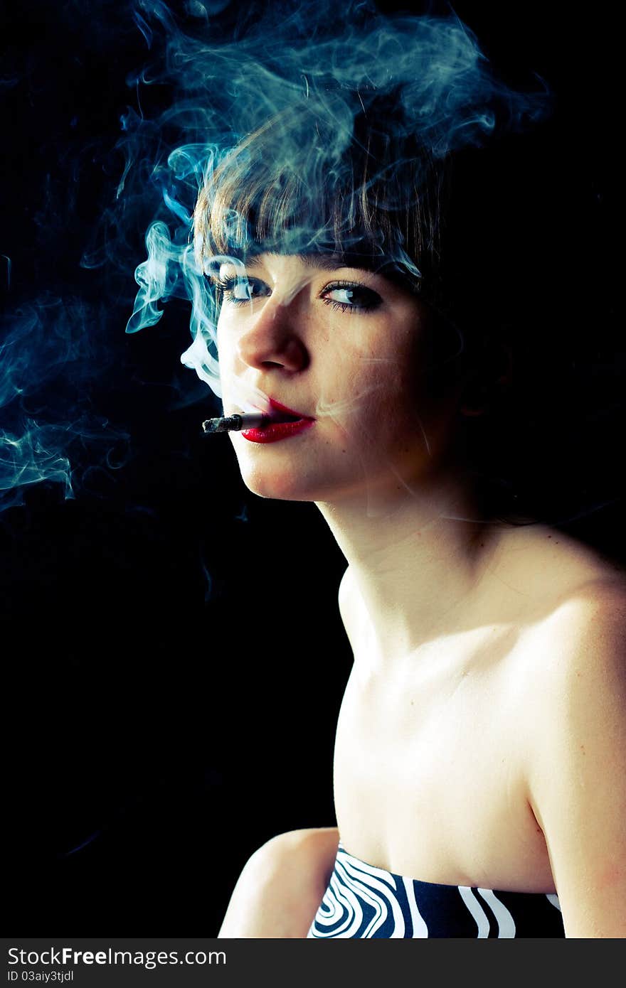 A girl with a cigarette