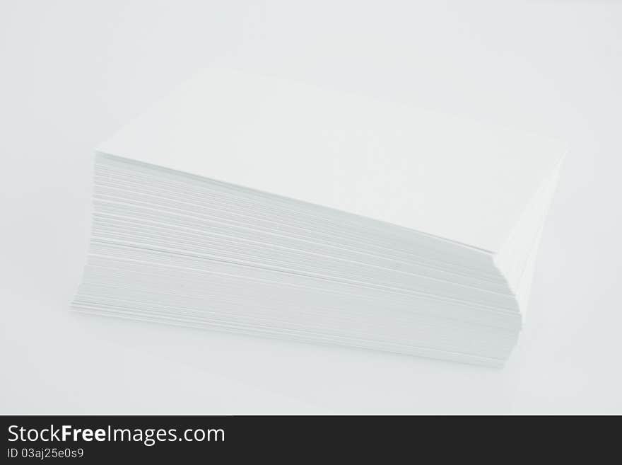 Stack of blank white business cards