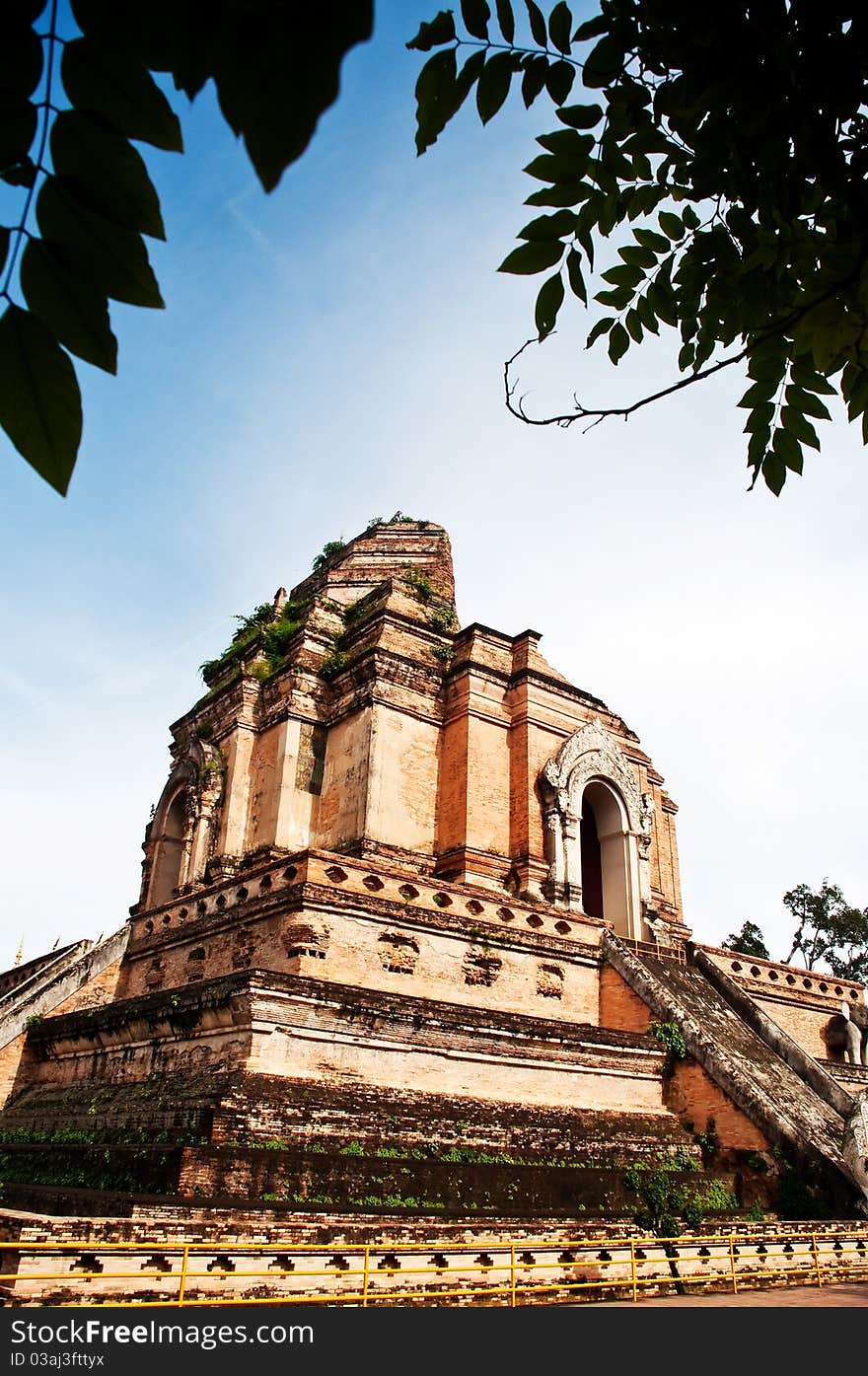 Phra Chedi Luang, historic building in Chiang Mai, Thailand