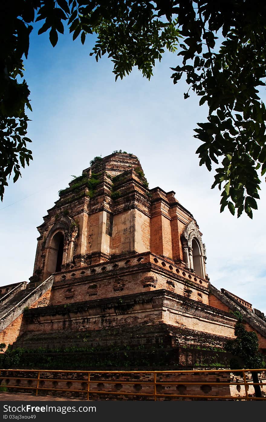 Phra Chedi Luang, historic building in Chiang Mai, Thailand