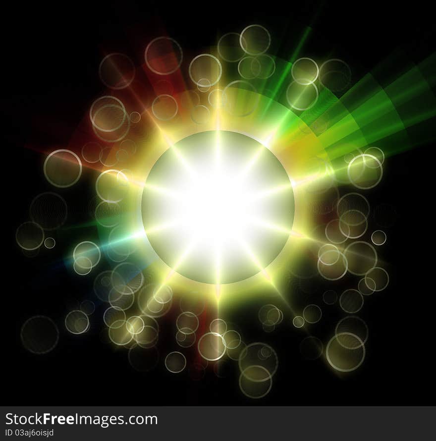 Colorful background with round shape and circles