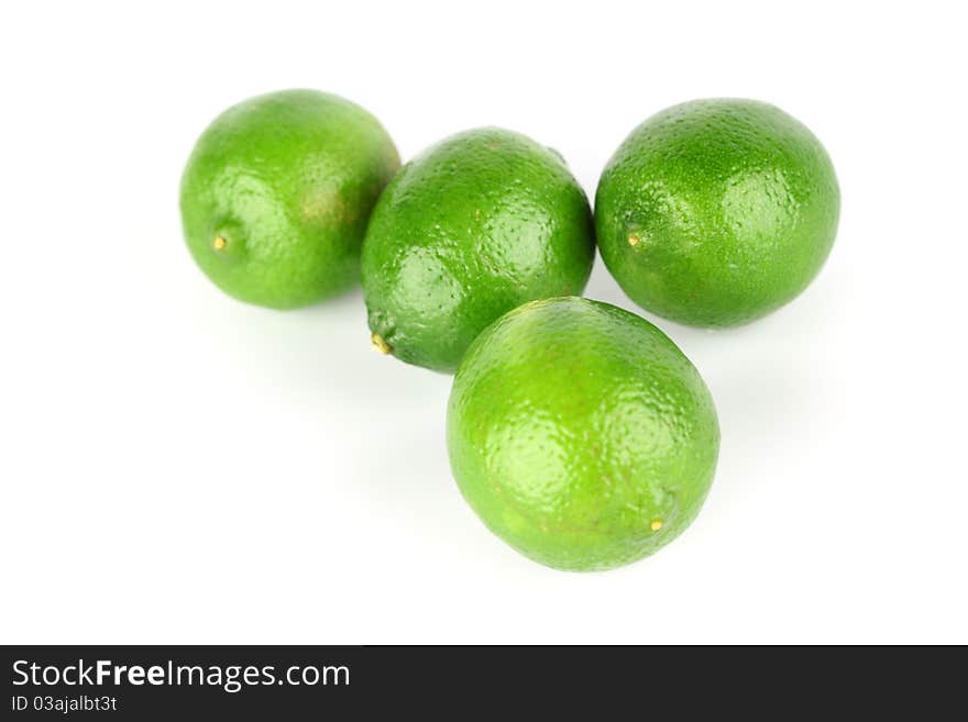 Lime pile isolated on white background