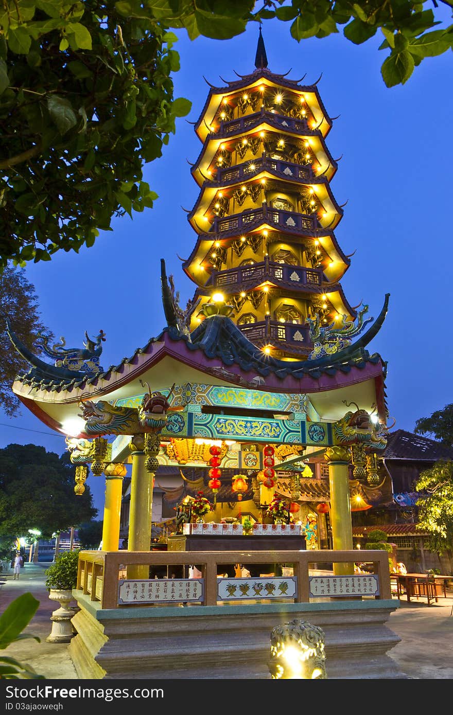 Chinese temple in Bangkok , Thailand ,