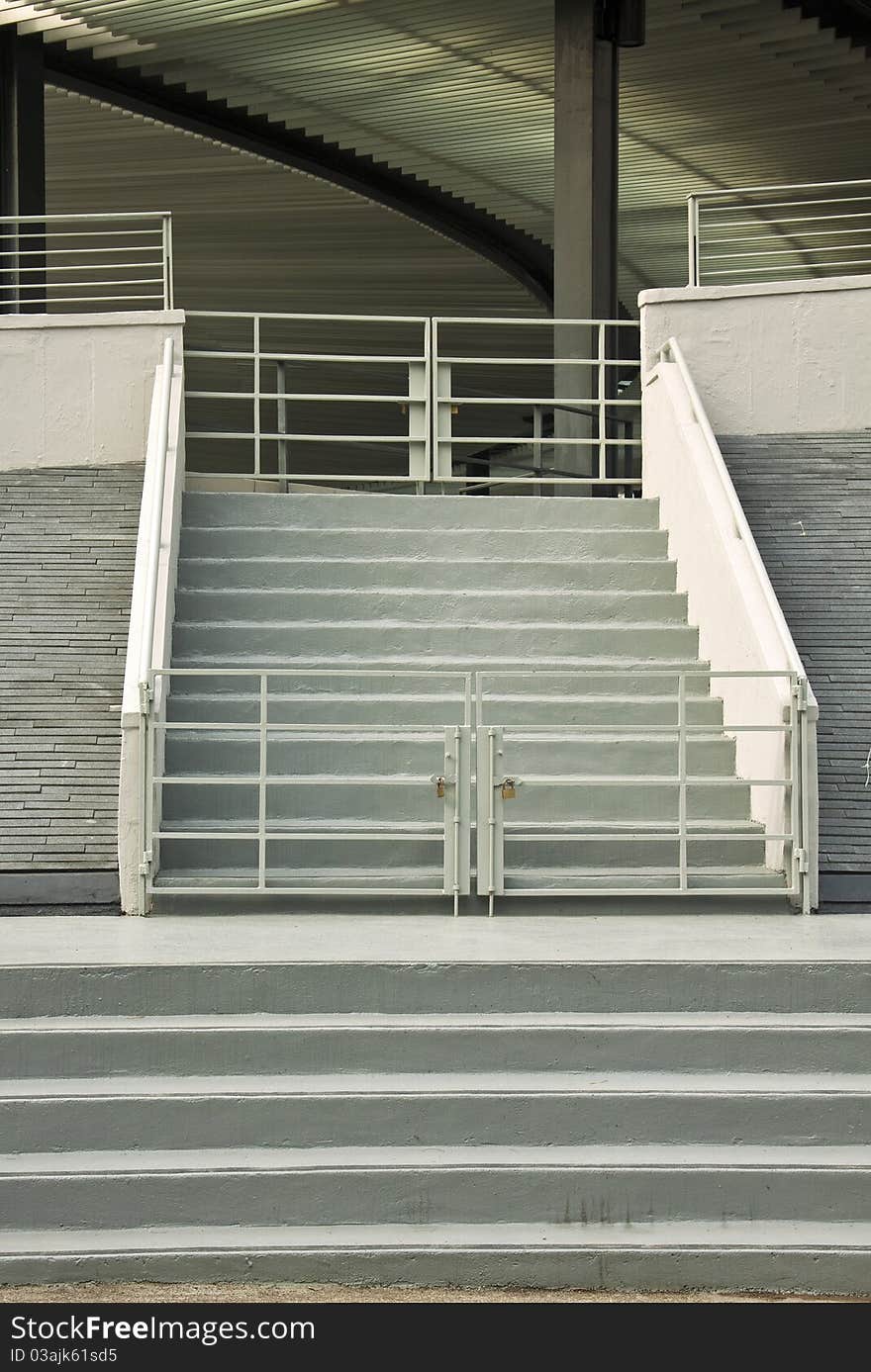 Closed entrance of a theater.