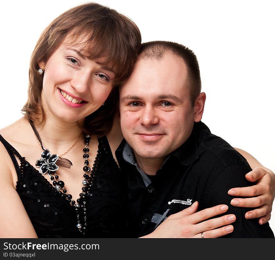 Portrait of a beautiful young happy smiling couple